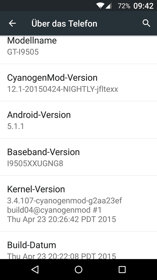Mein Galaxy s4 läuft jetzt mit Cyanogenmod 5.1.1
